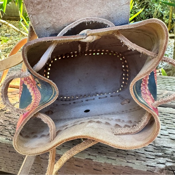 Leather Embossed and Hand-painted Artisan Backpack main image 11